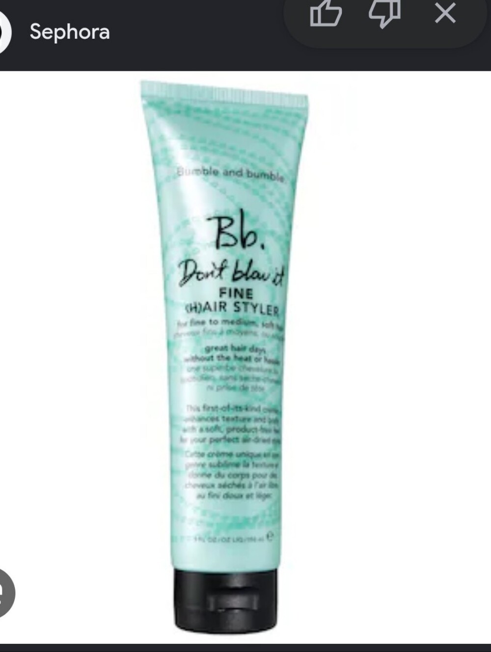 Bumble and bumble Mint Green Bb. Don't Blow It Fine Hair Styler Air Dry Lrave In